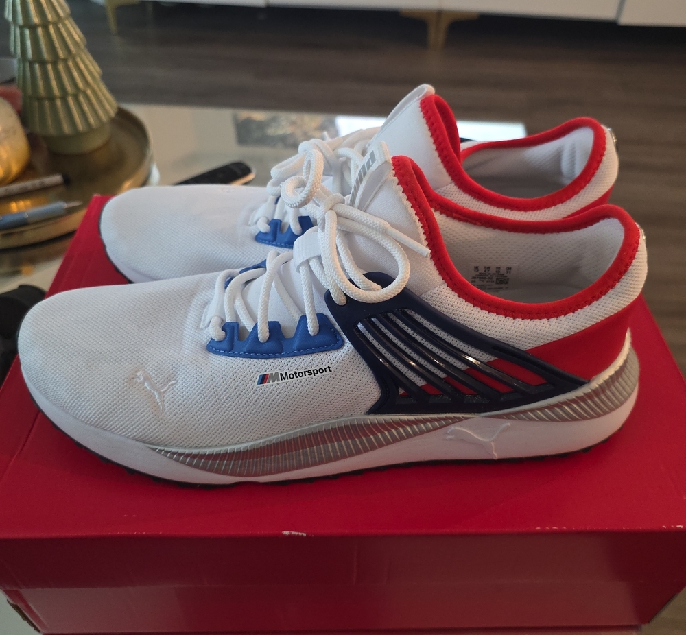 Puma White Red Navy Motorsport Low-Top Trainers